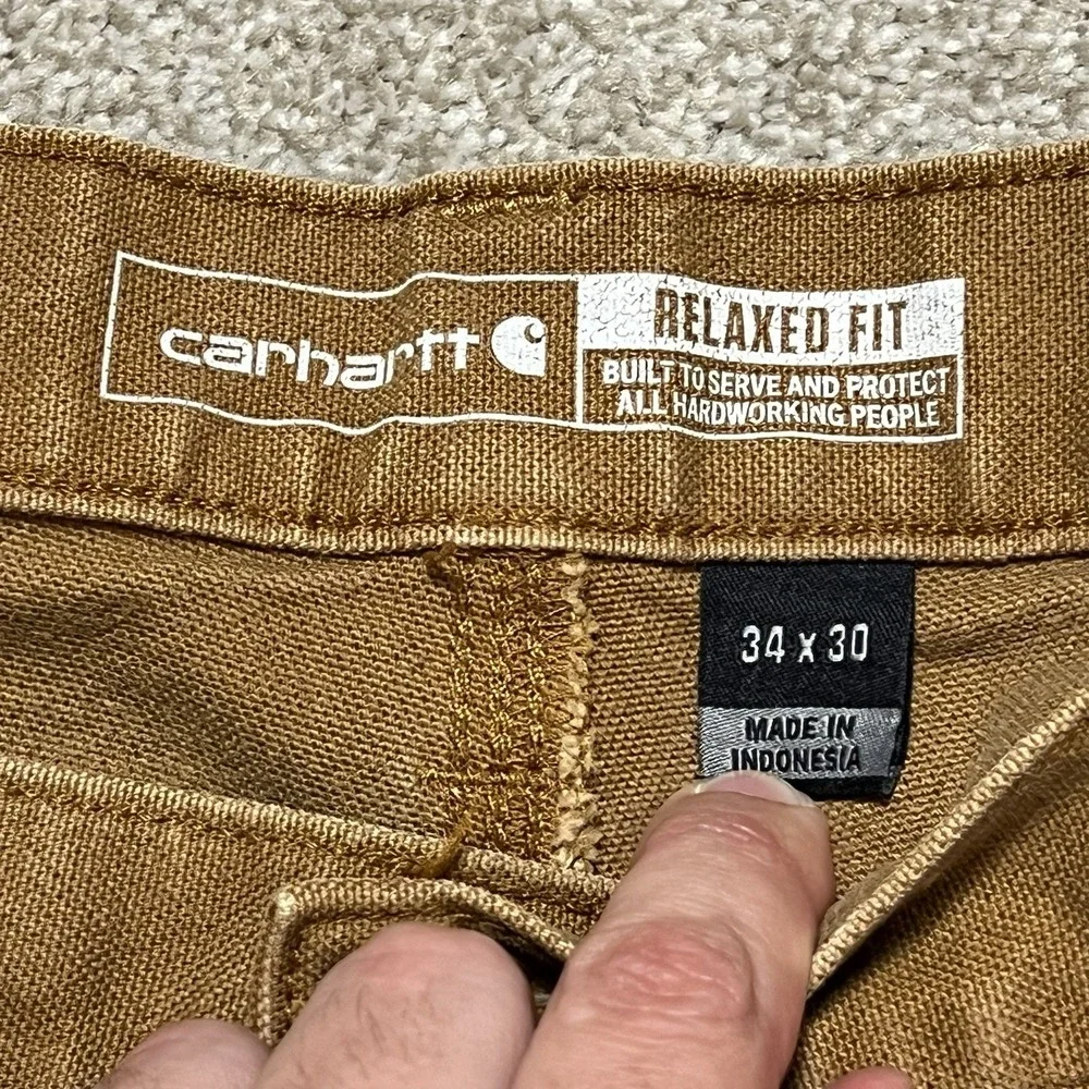 Carhartt Rugged Flex Relaxed Fit Duck Utility Work Pants Brown 34x30 BN3279-M